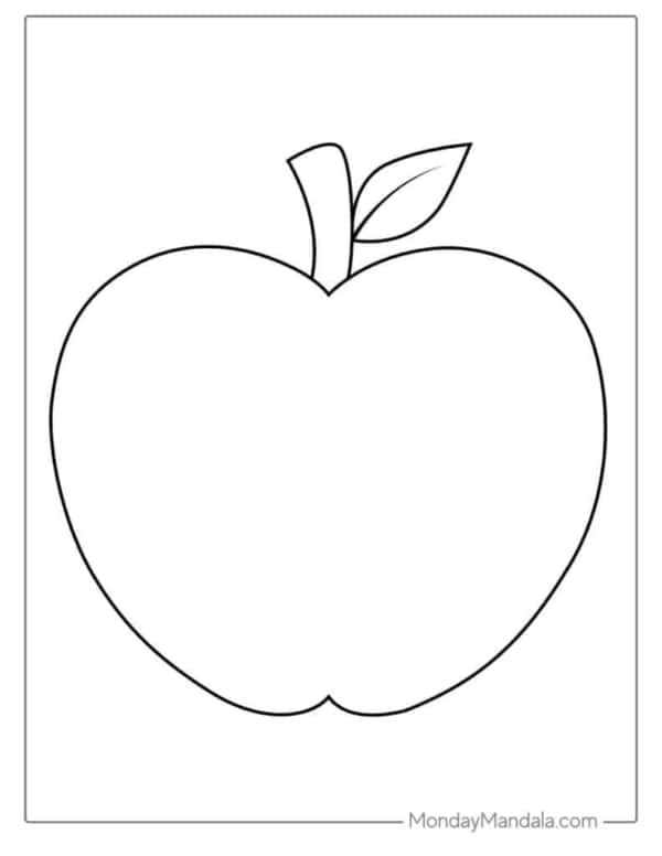 desenho de maçã mordida para colorir