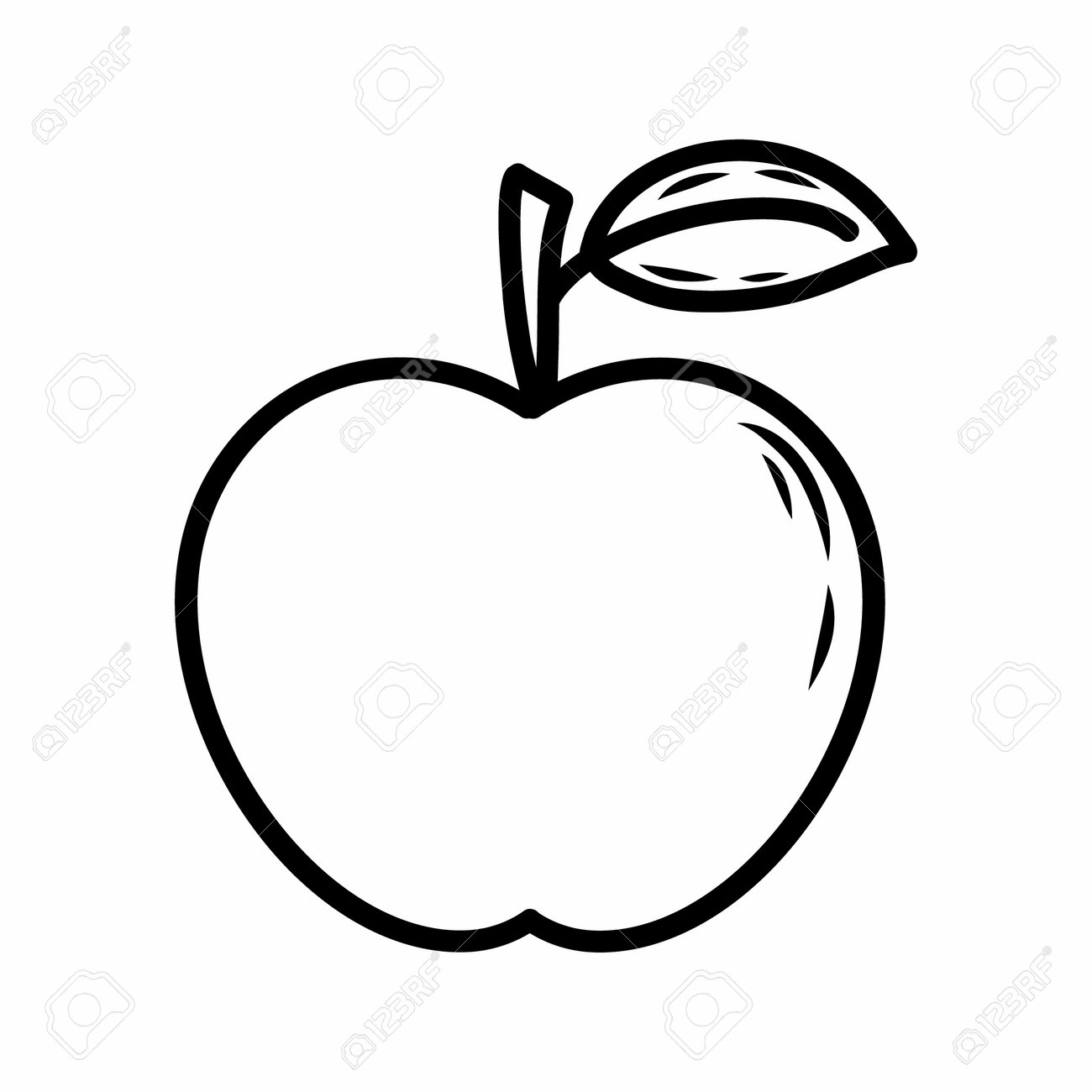 desenho de maçã em 3D para colorir