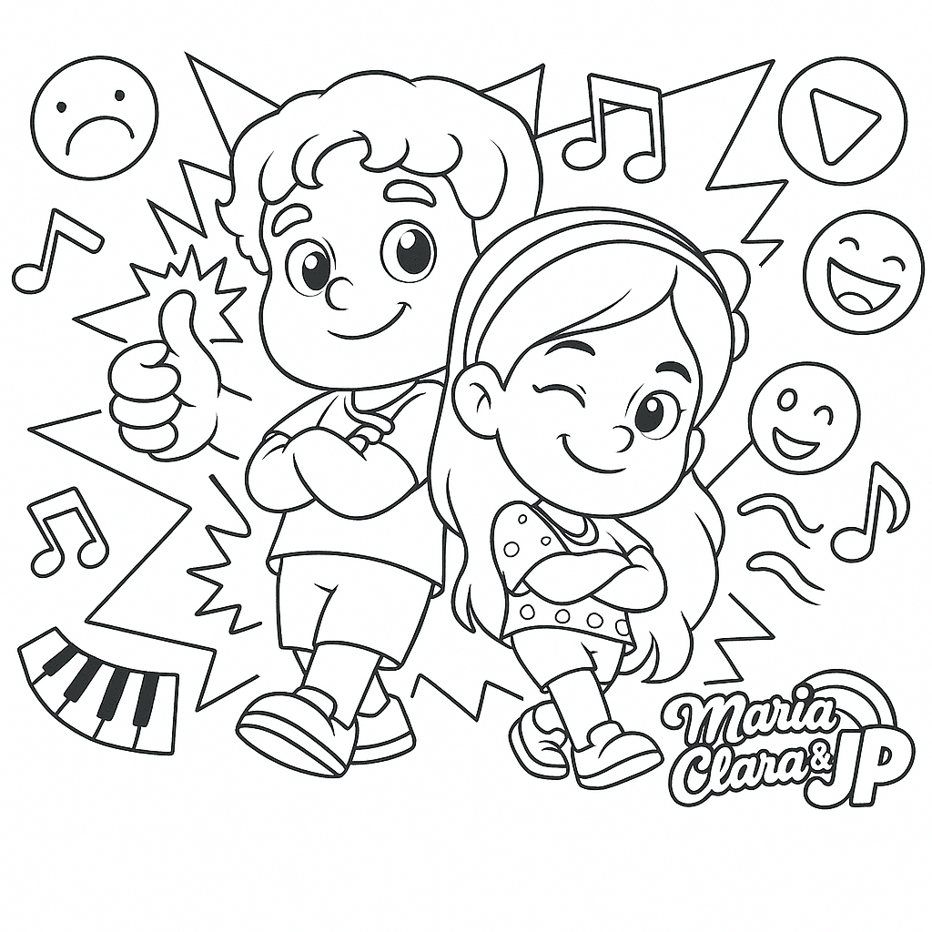Maria Clara e JP para pintar