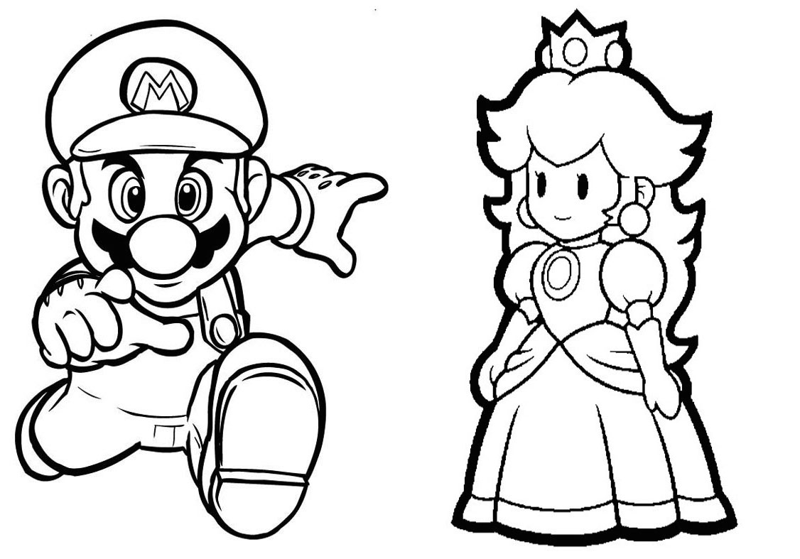 Princesa Peach para colorir