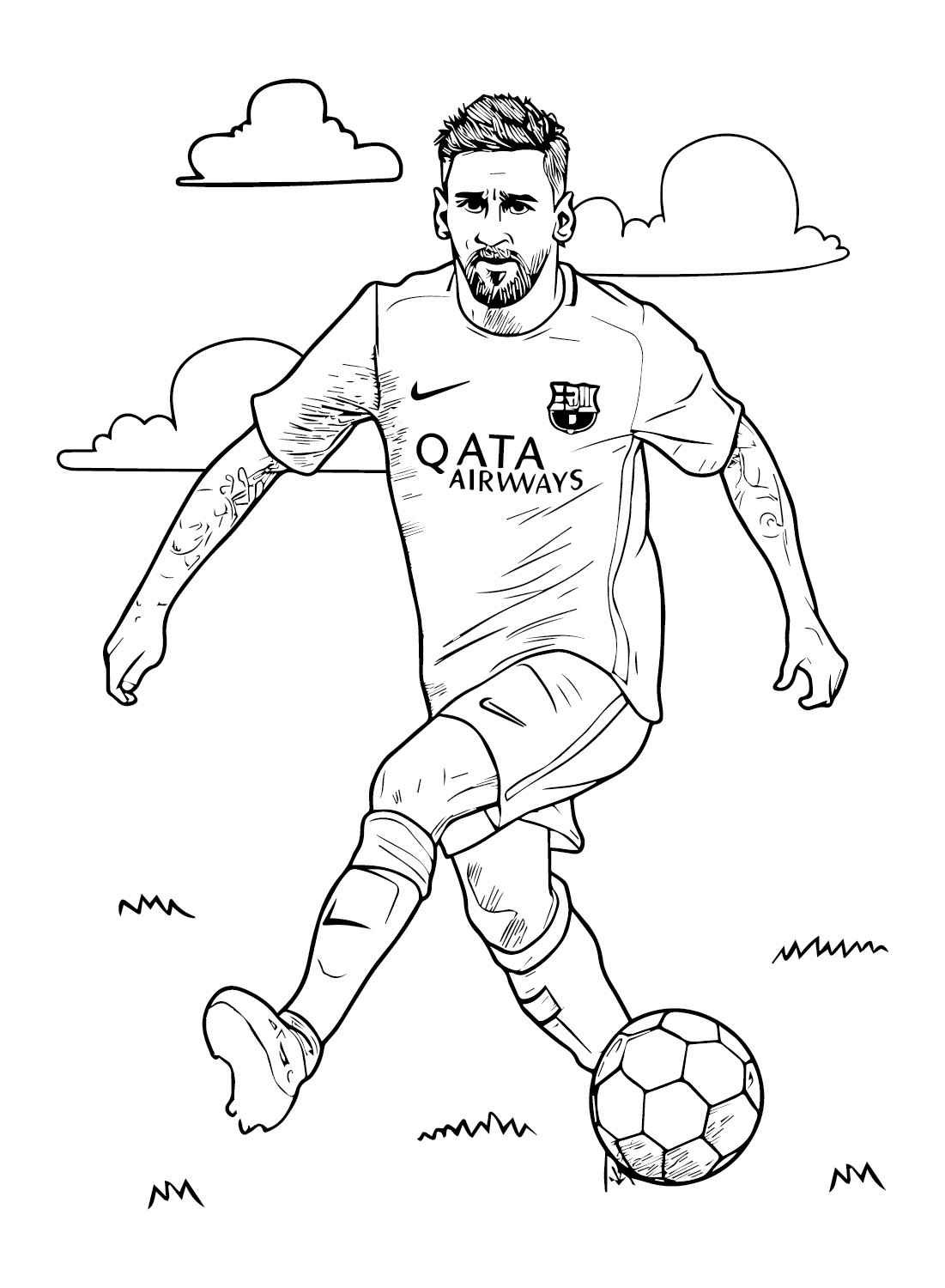 messi argentina desenho