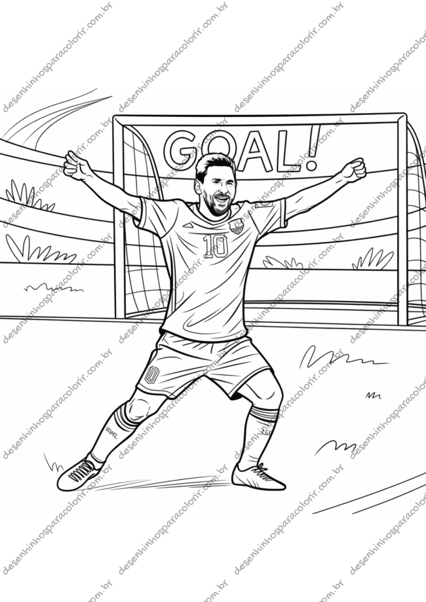 caricatura messi para colorir