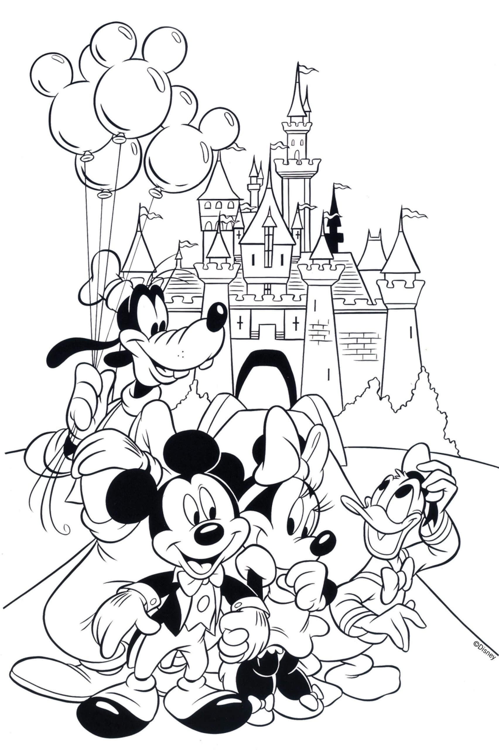 desenho do mickey e minnie para colorir