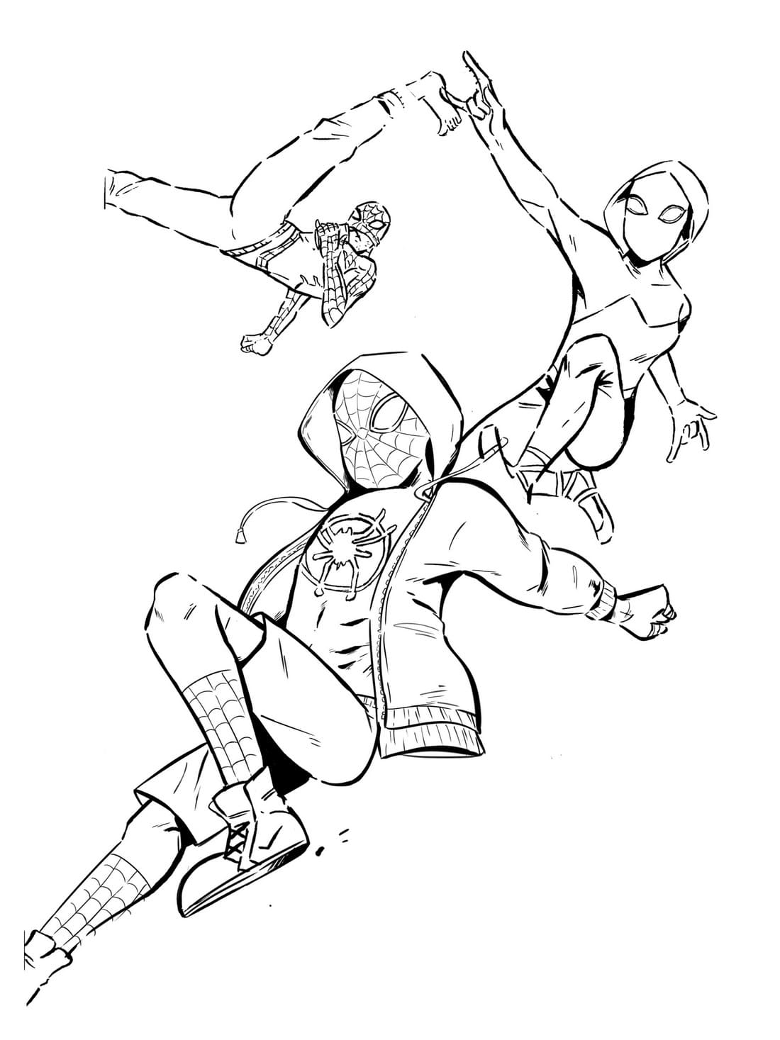homem aranha no aranhaverso desenho para pintar