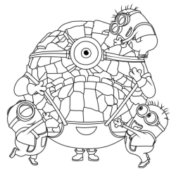 minions jogando futebol para colorir