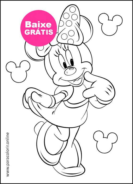Desenho da Minnie para pintar