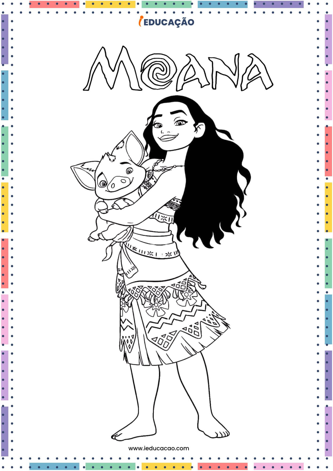 moana bebe para colorir