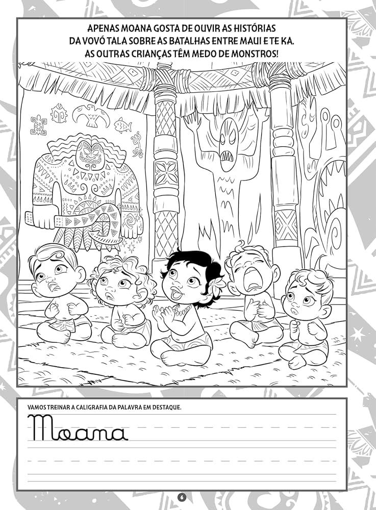 moana princesa para colorir
