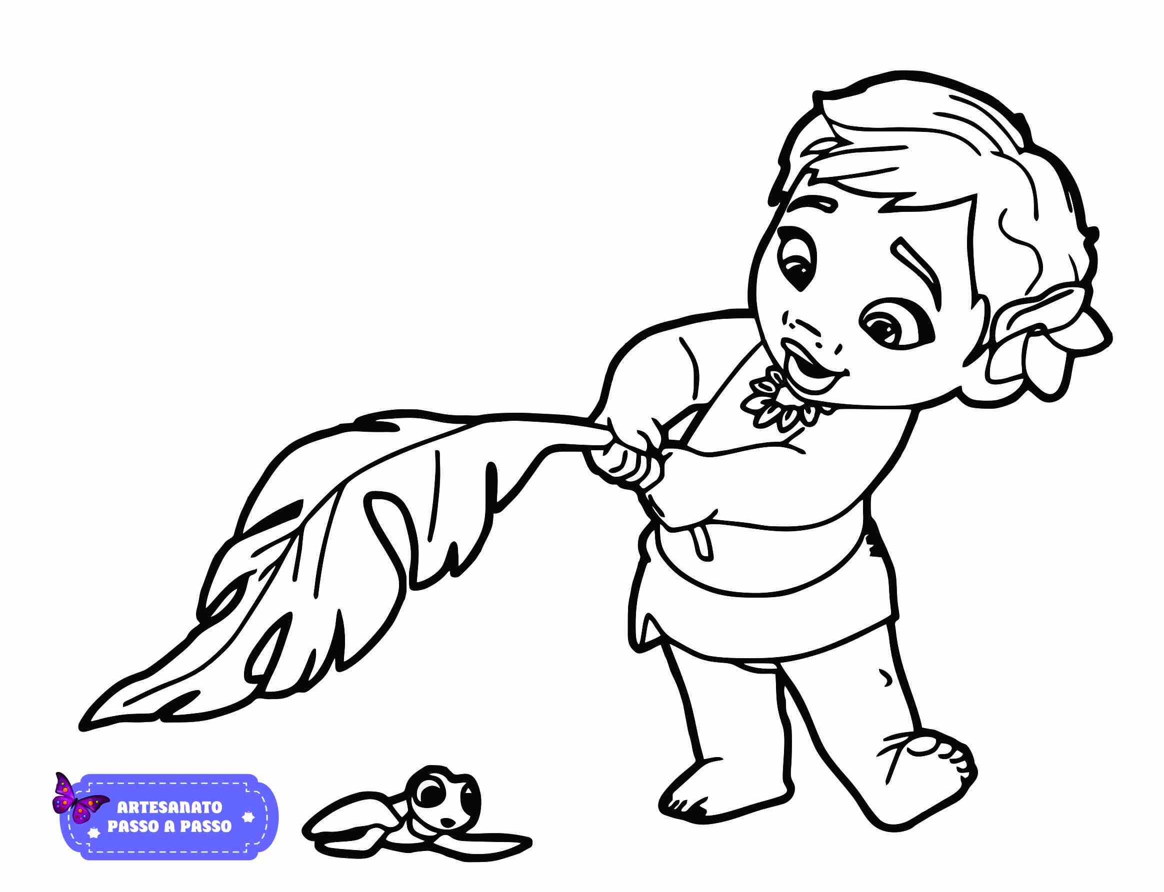 moldes moana para colorir
