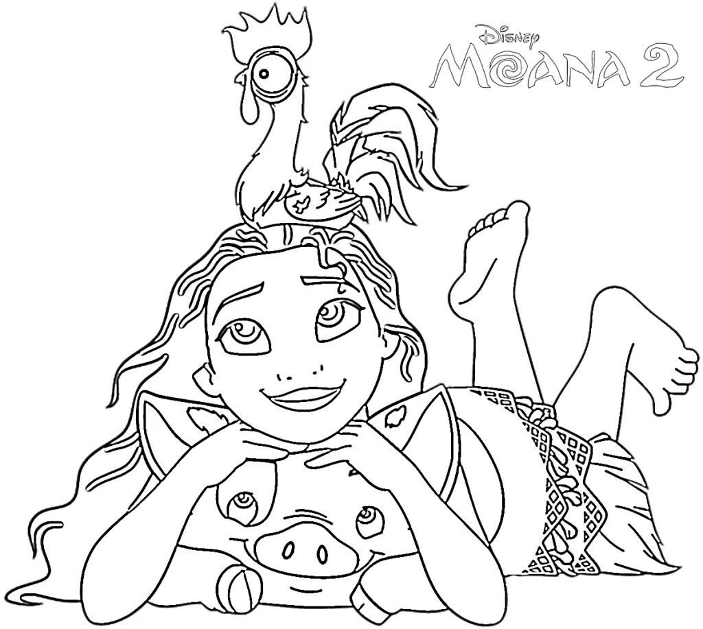 moana princesa para colorir