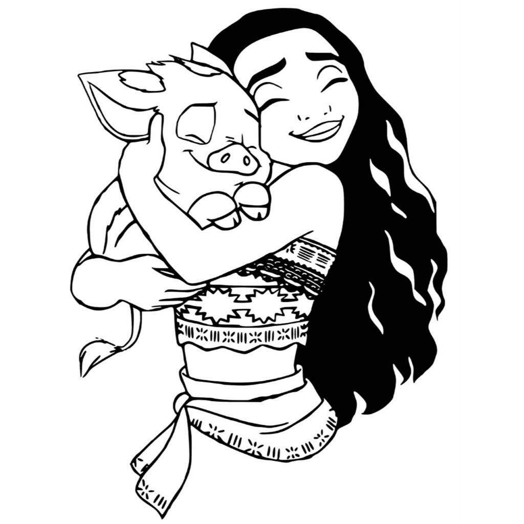 desenhos animados moana para colorir