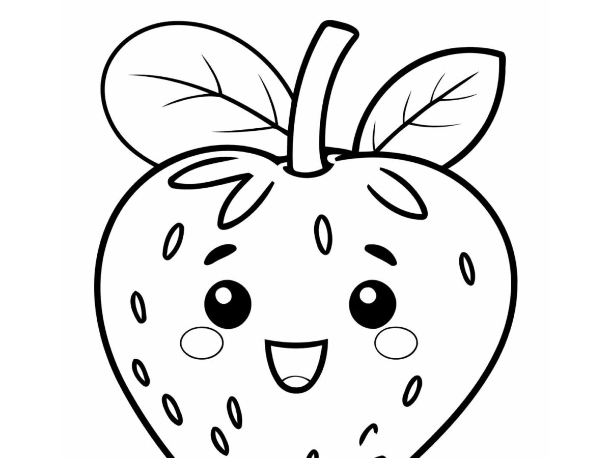 desenho de morango simples para colorir