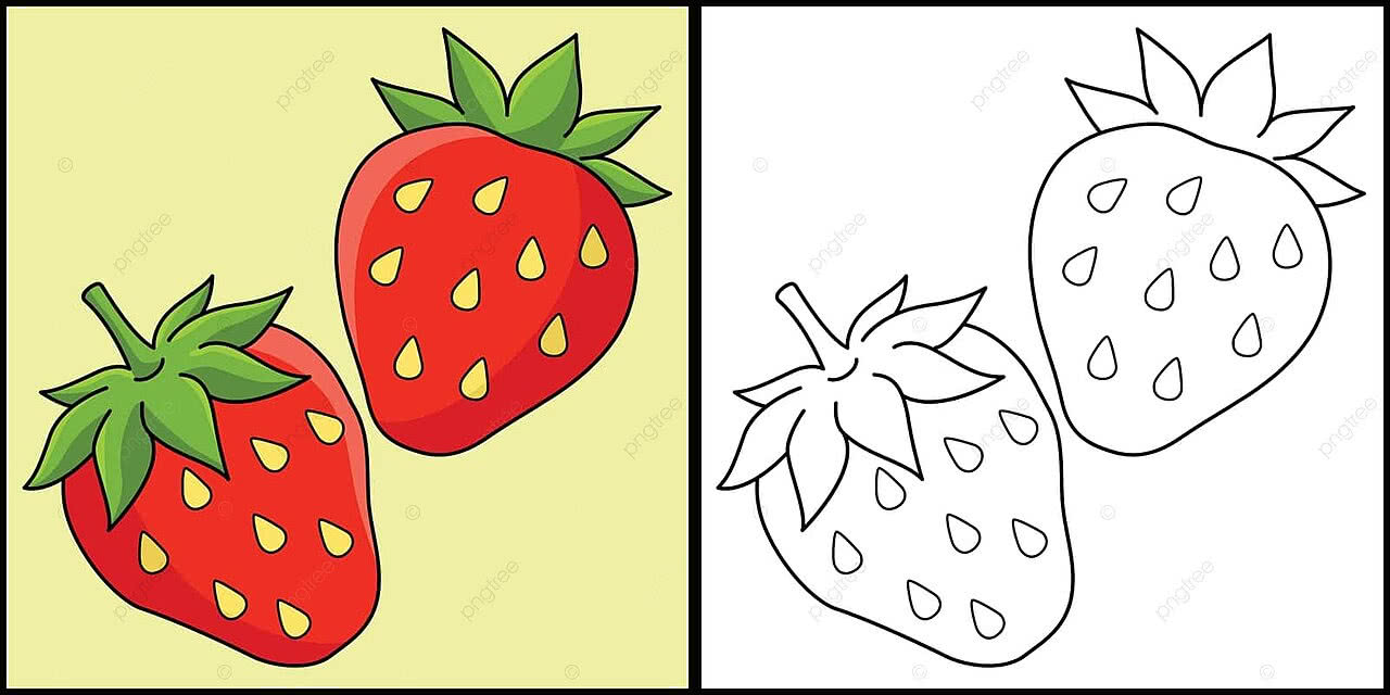 morango kawaii para pintar