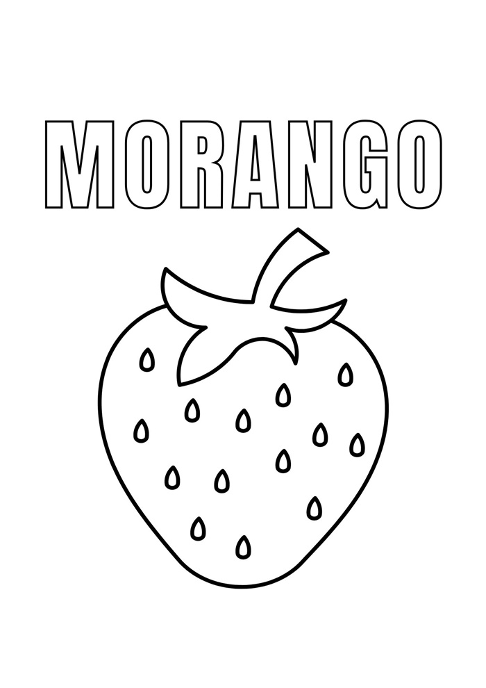 desenho de morango em aquarela para colorir