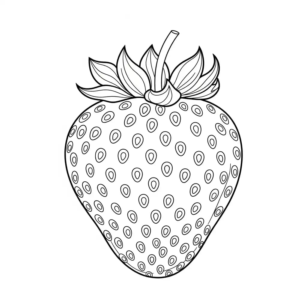 desenho de morango realista para colorir