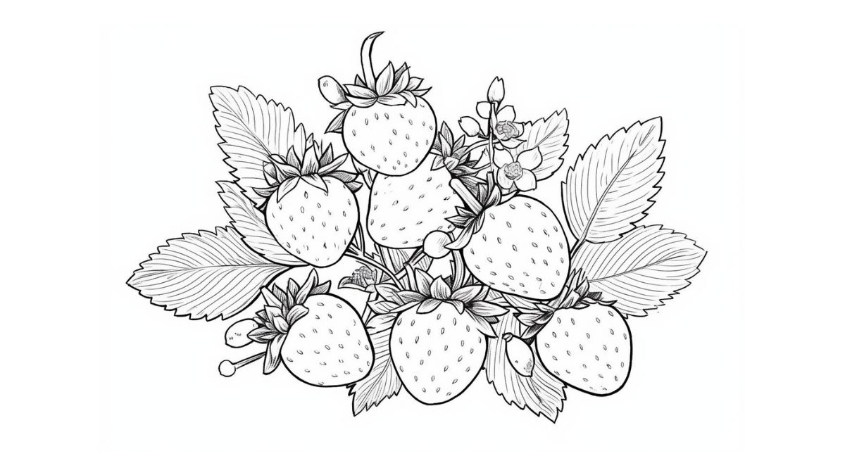 desenho de morango simples para colorir