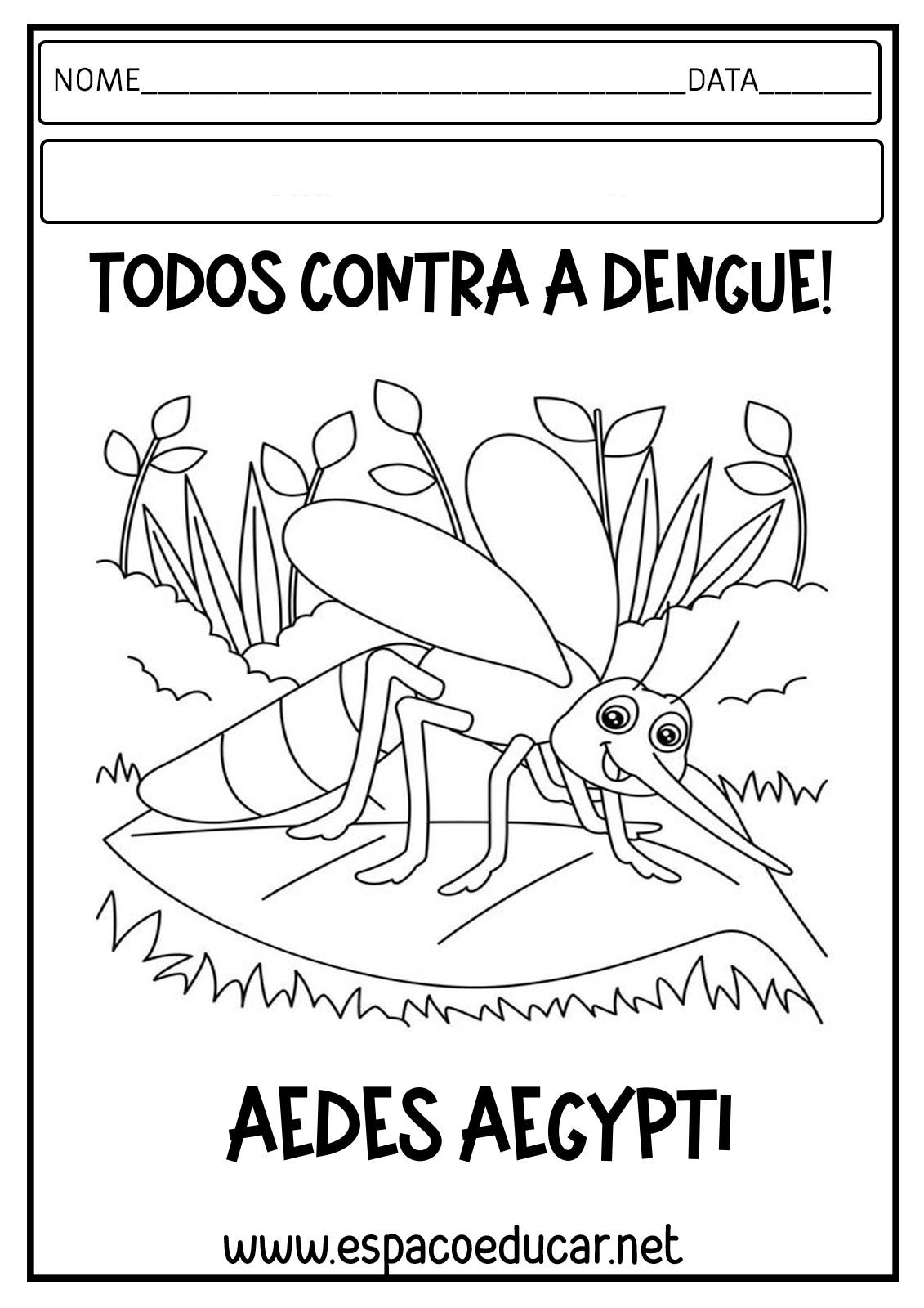 desenho mosquito da dengue para pintar