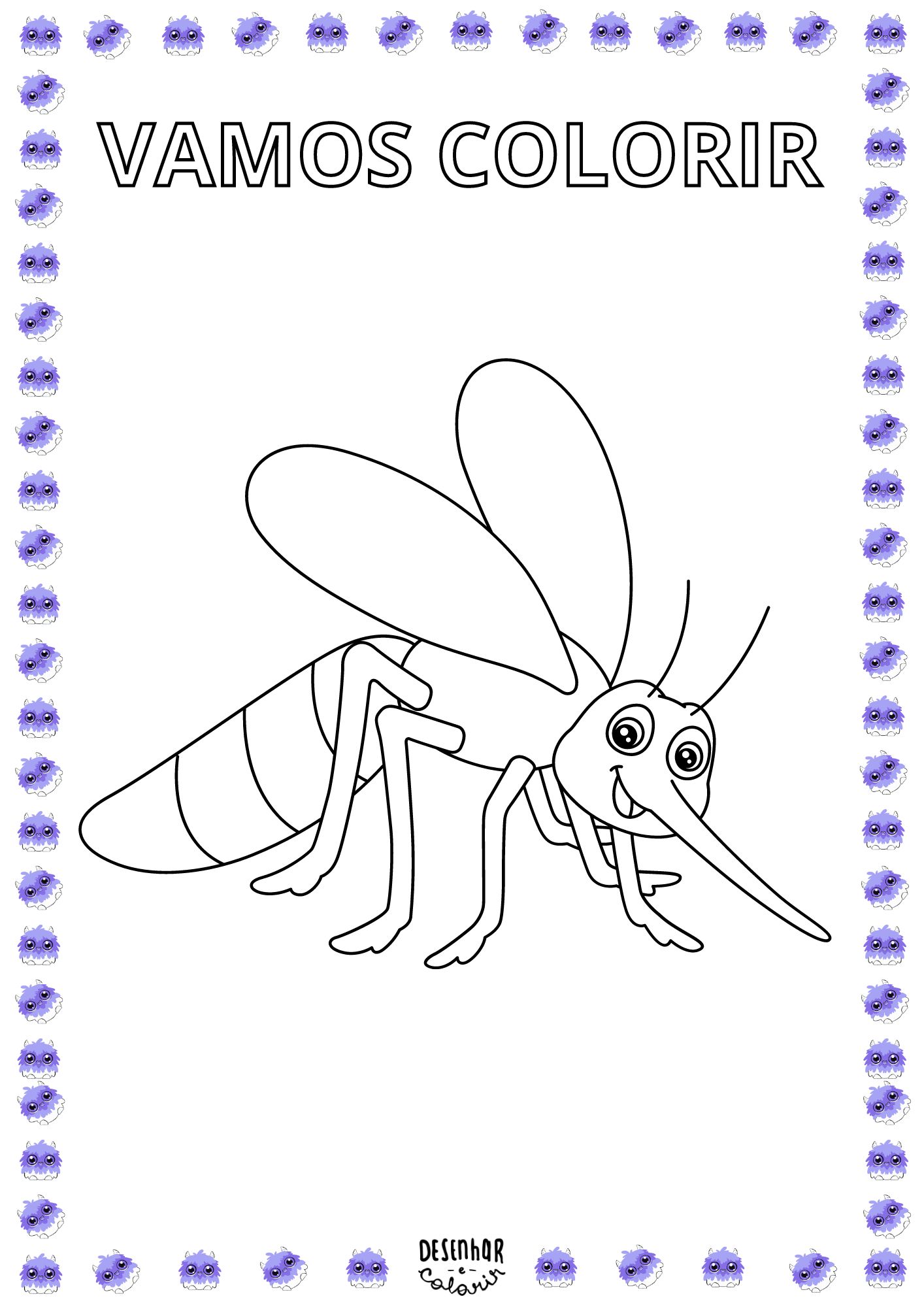 ilustração Aedes aegypti para colorir