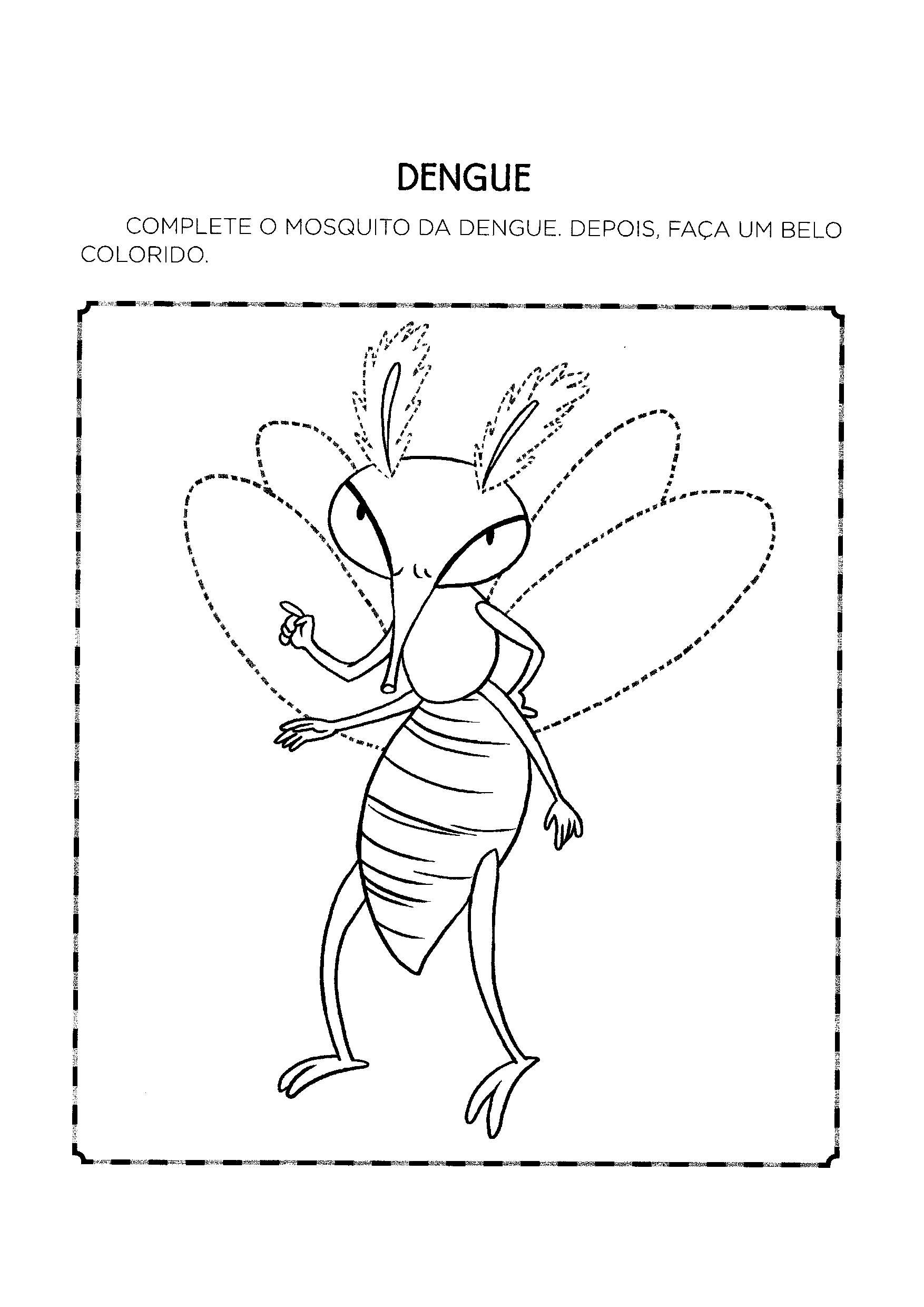 como desenhar o mosquito da dengue para crianças