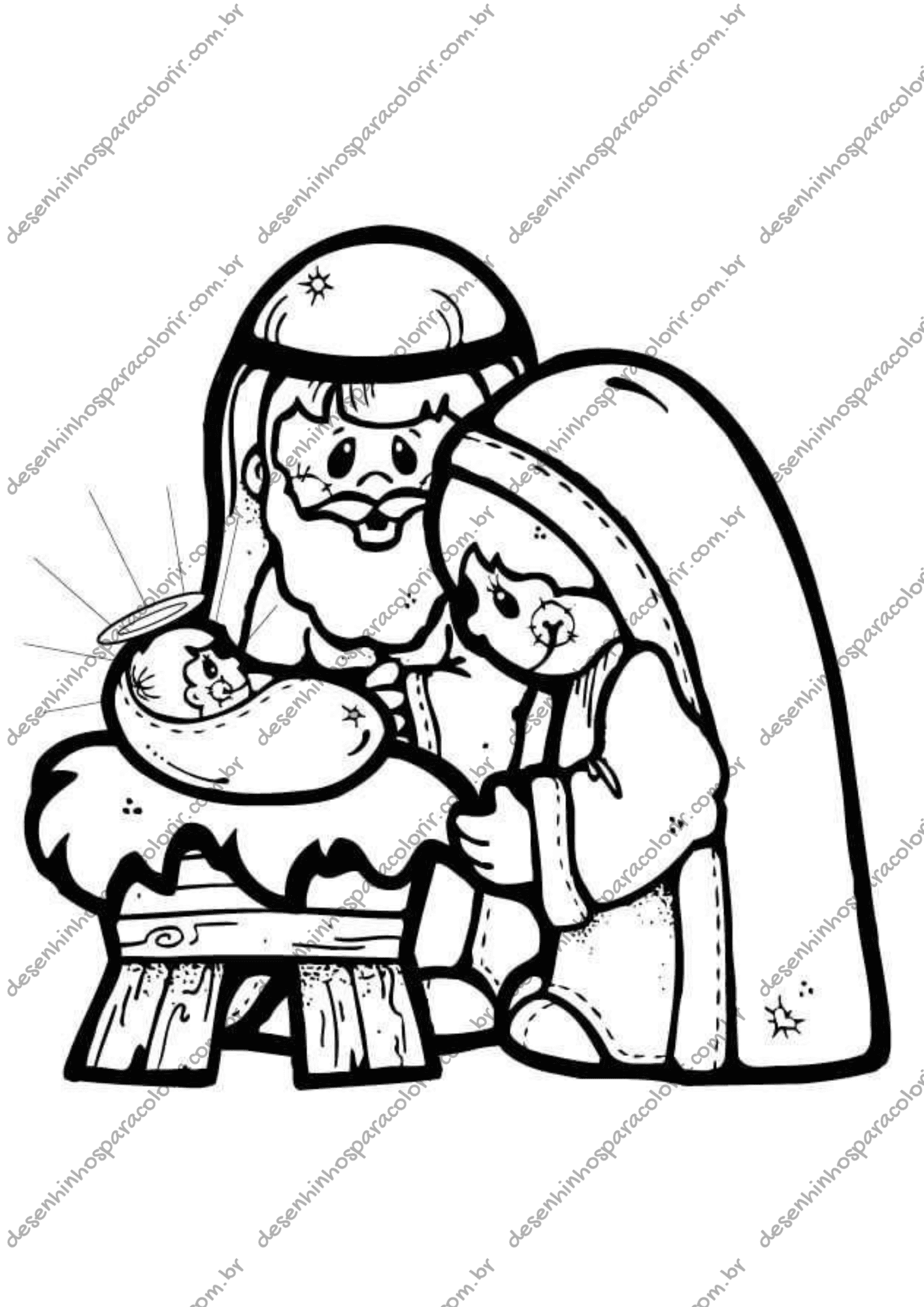 desenho presépio para colorir