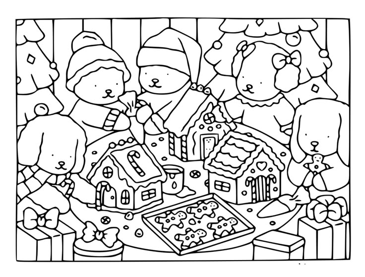 papel de presente de natal para colorir