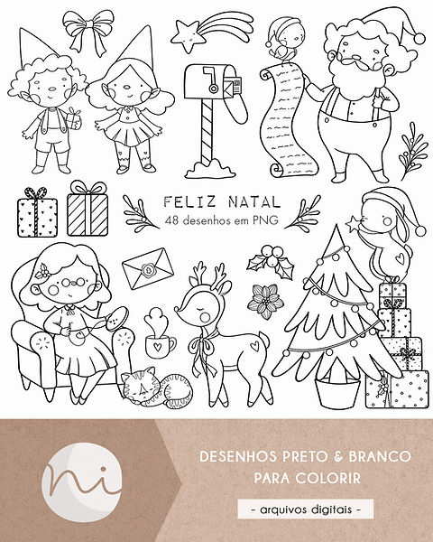 desenhos de natal para colorir com giz de cera