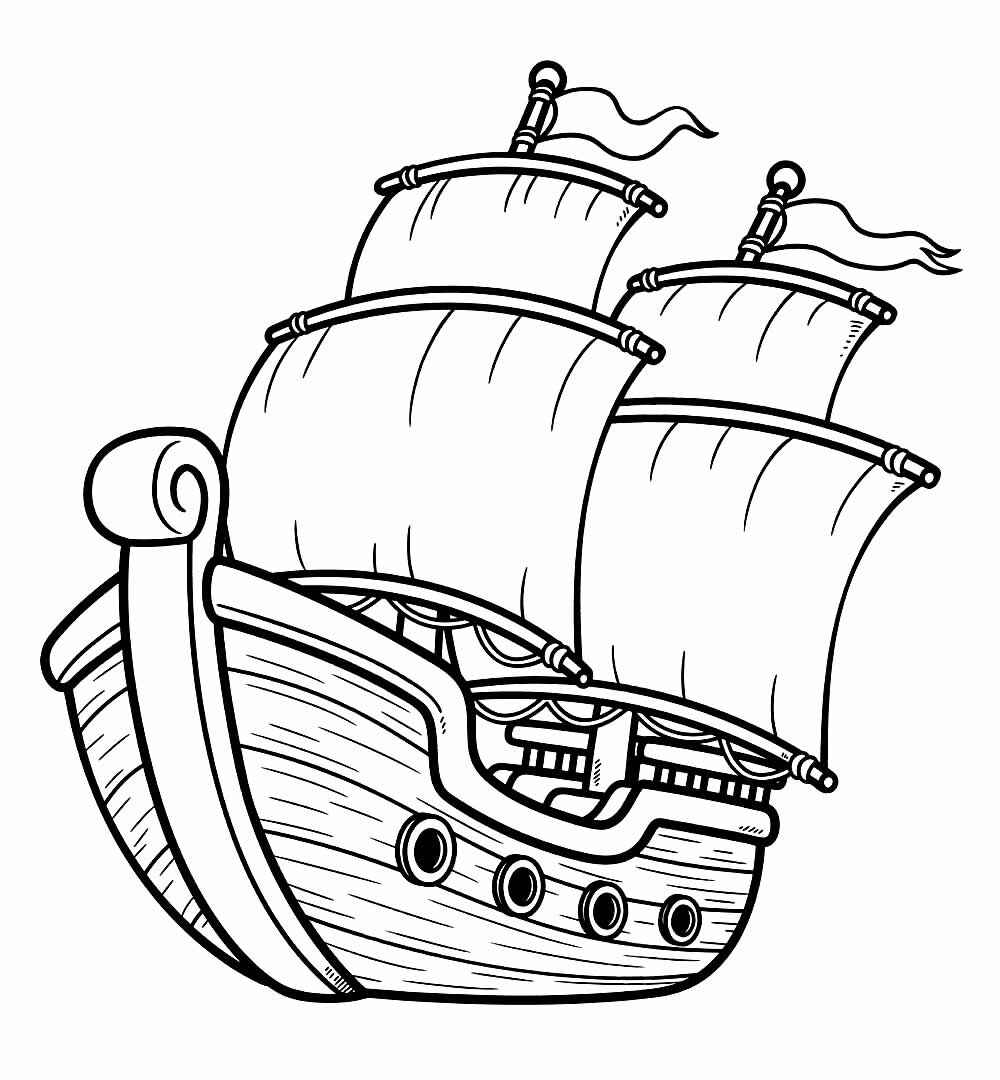 desenho de navio a vela para colorir