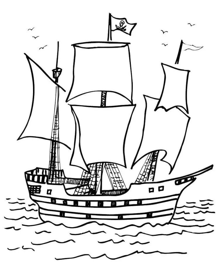 navio desenho para colorir infantil