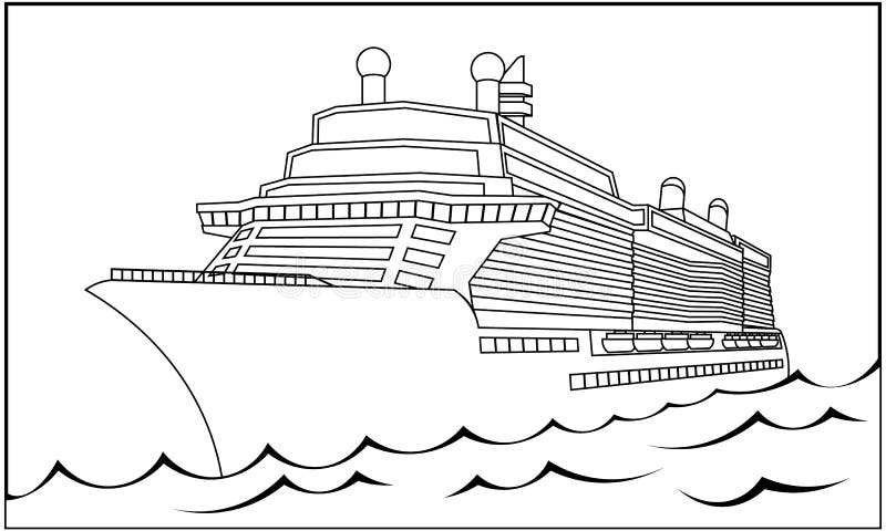 navio desenho para colorir realista