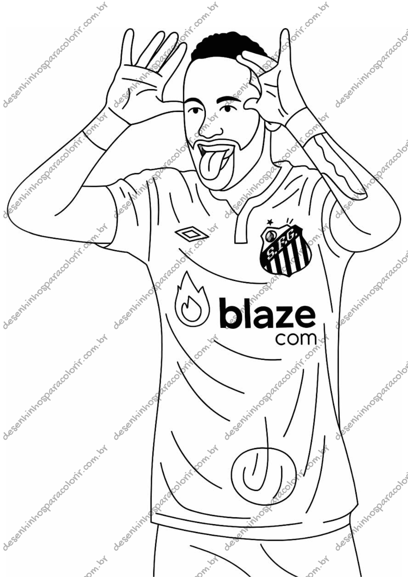 desenho neymar jr para colorir