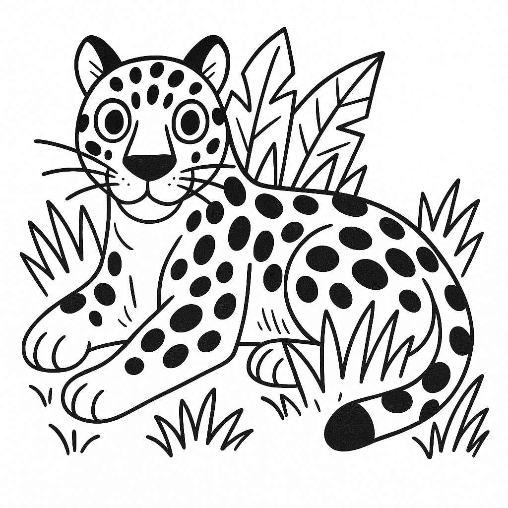 onça pintada desenho realista para colorir