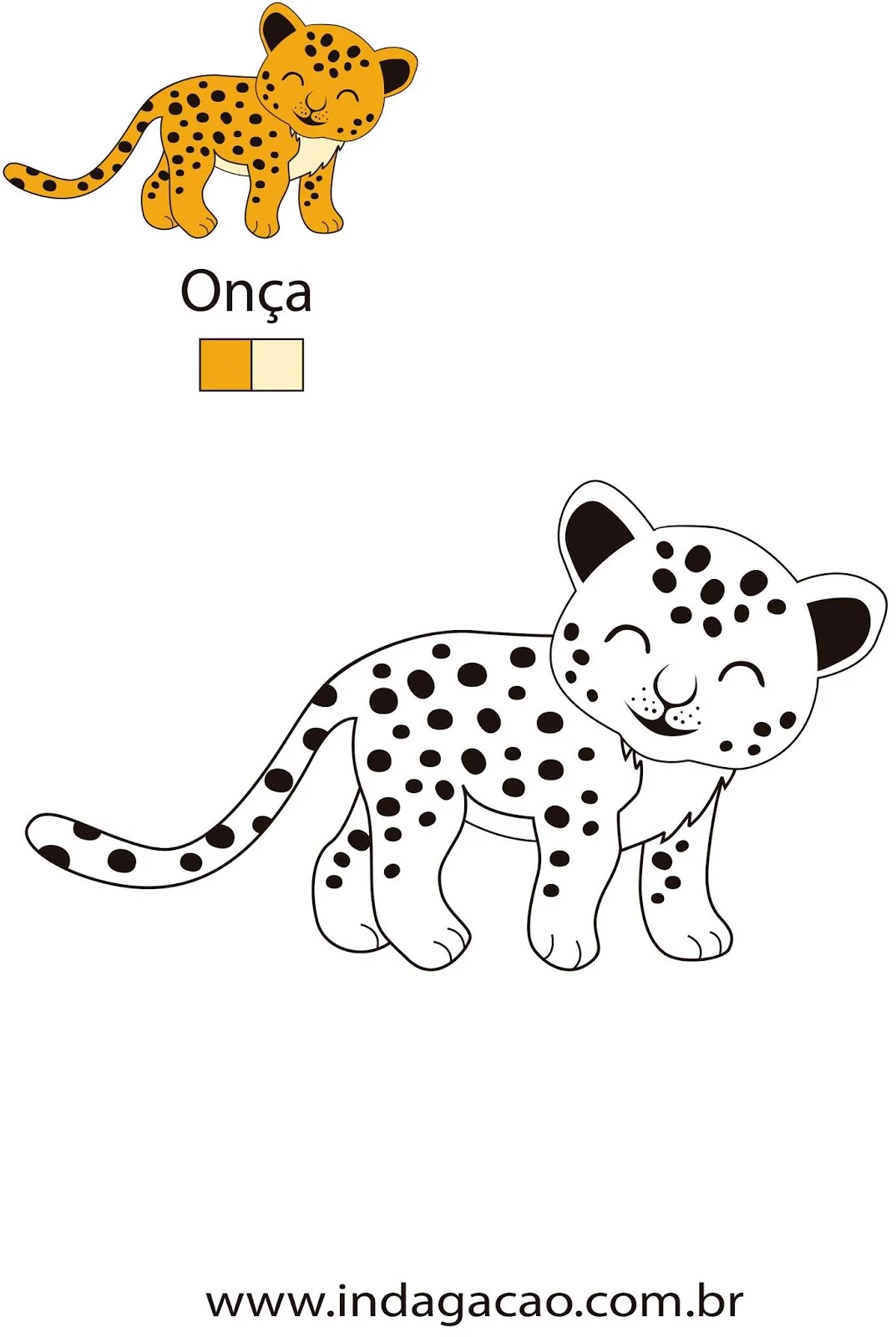 desenhos de onça com rosetas para colorir