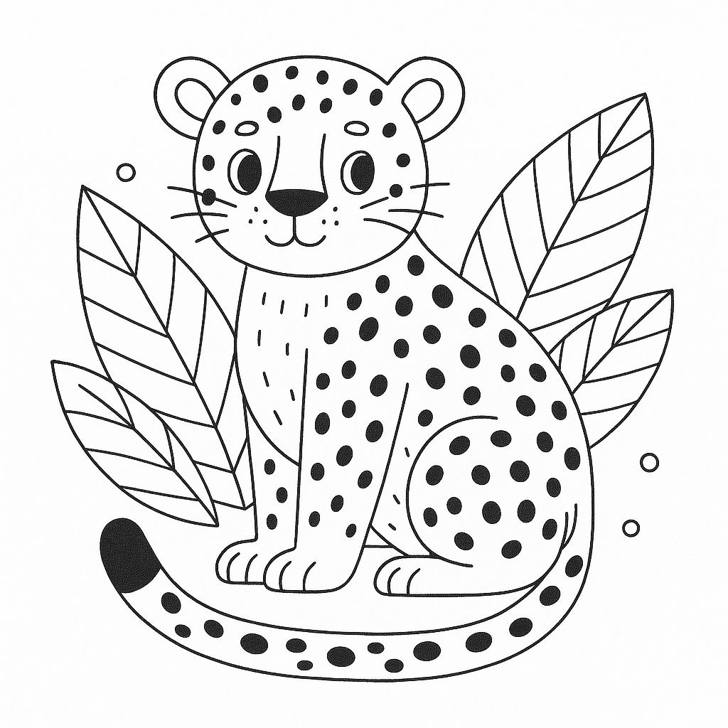 desenho onça pintada simples para colorir