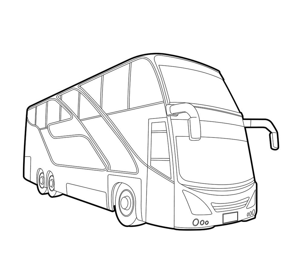 desenho de ônibus de turismo para colorir