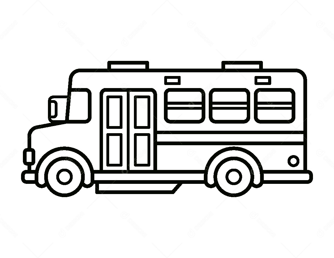 desenho de ônibus de bombeiro para colorir