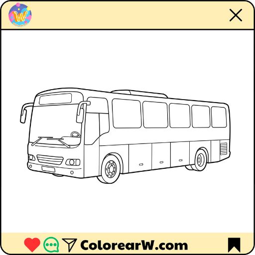 desenho de ônibus de turismo para colorir