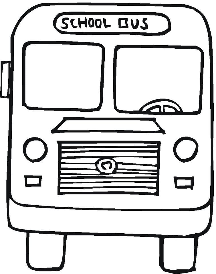 desenho de ônibus fácil com linhas grossas para colorir