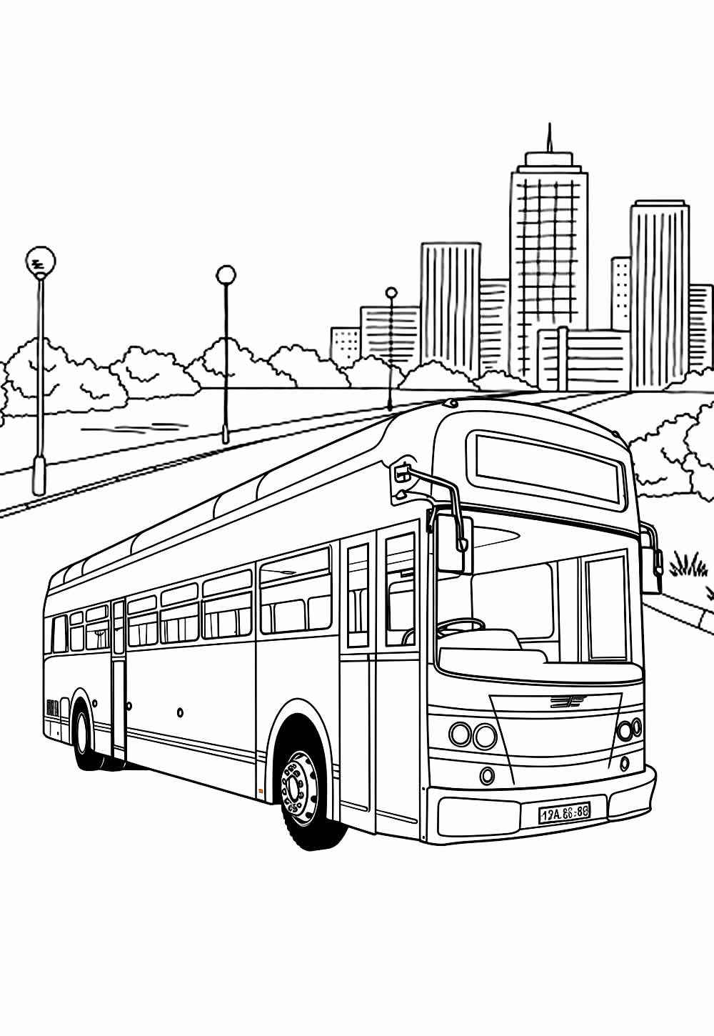 desenho de ônibus antigo para colorir
