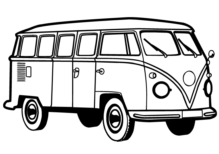 desenho de ônibus de bombeiro para colorir