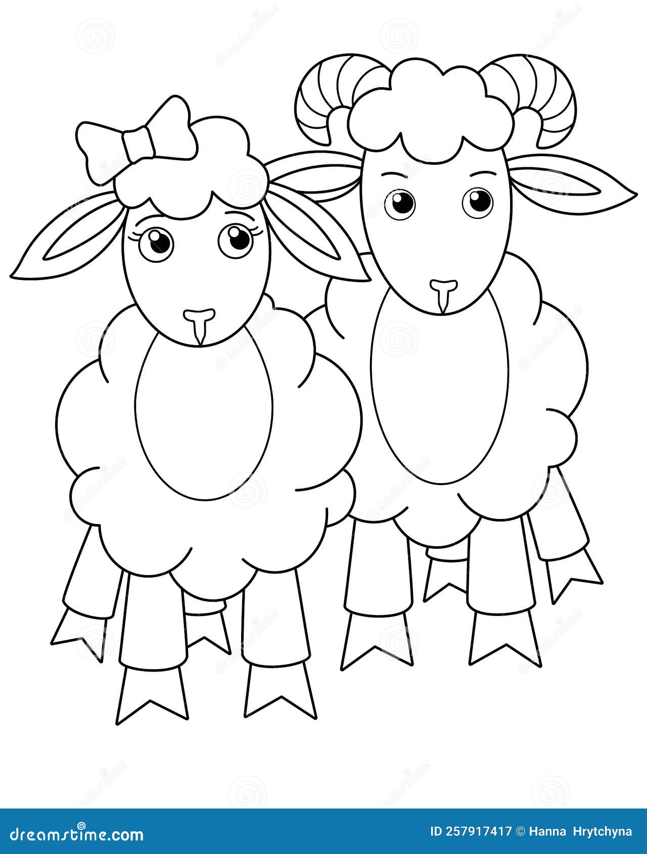 desenho de ovelha fofa para colorir