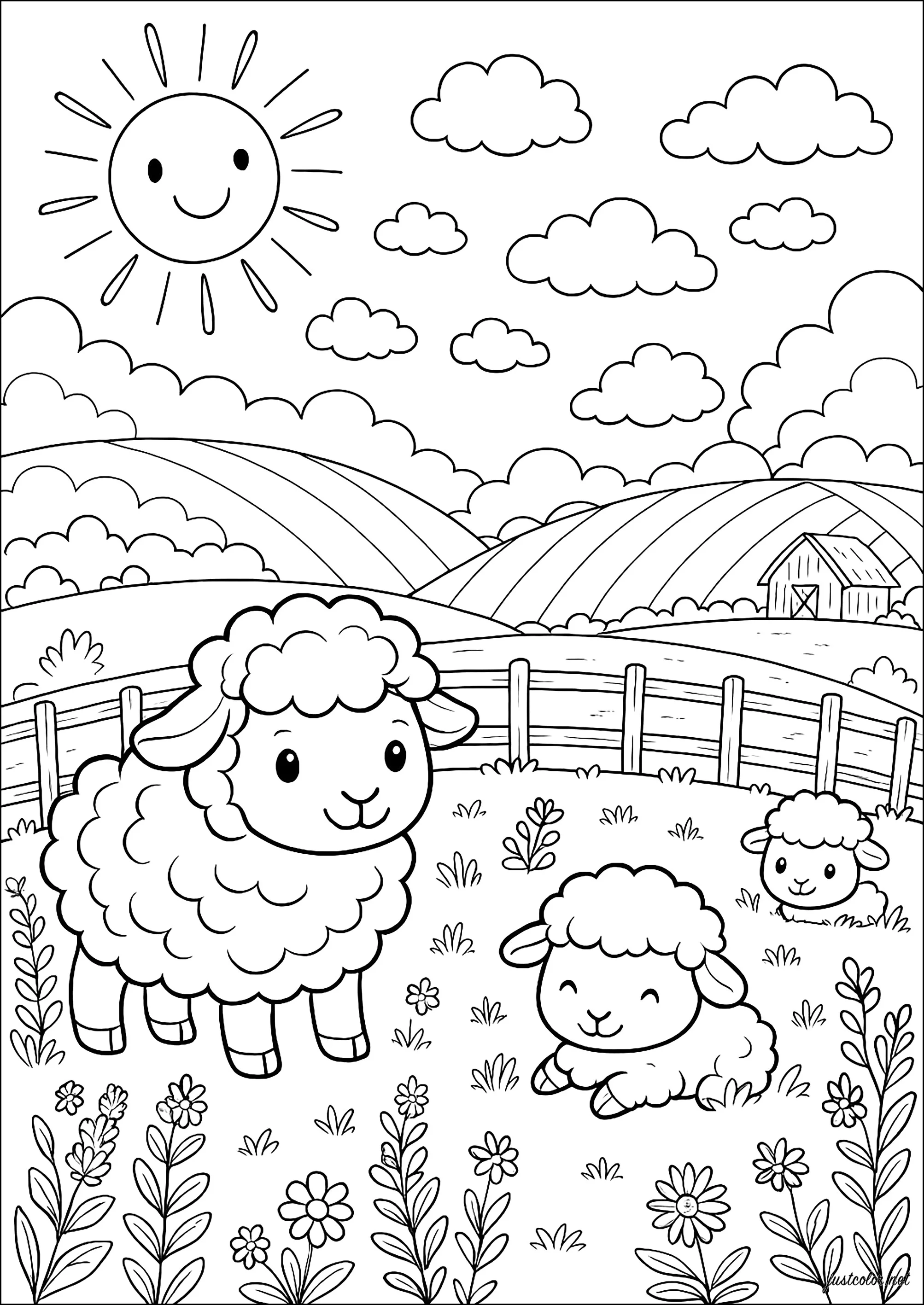 desenho de ovelha religiosa para colorir