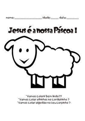 desenho de ovelha para colorir Páscoa