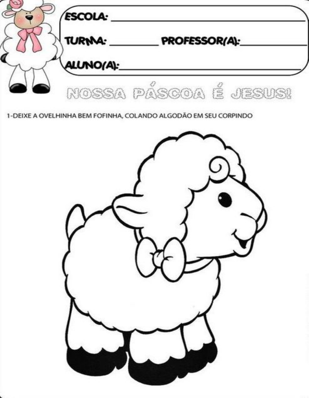 desenho de ovelha para colorir bíblico