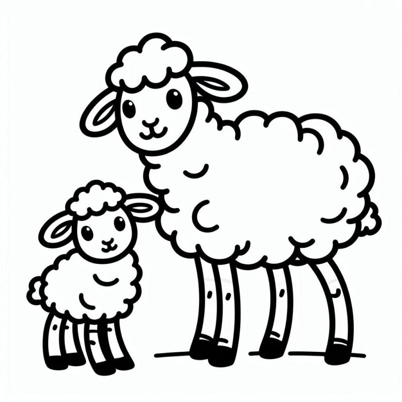 desenho de ovelhinha fofa para colorir