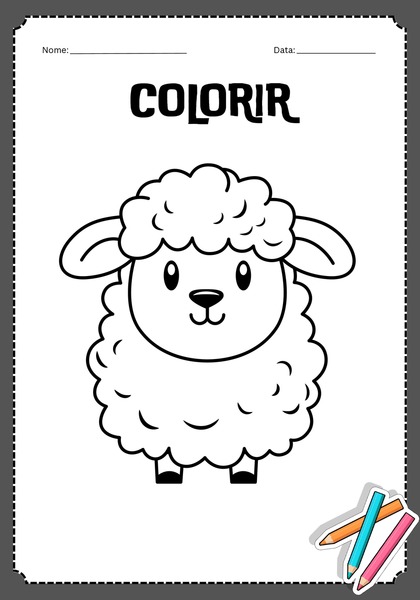 desenho de ovelha para colorir vetor