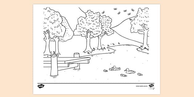 paisagem desenho para colorir