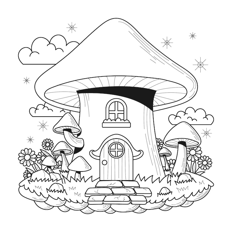 paisagem desenho para colorir