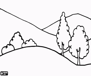 paisagem desenho para colorir