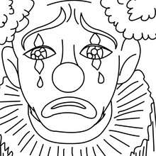 palhaço triste para colorir