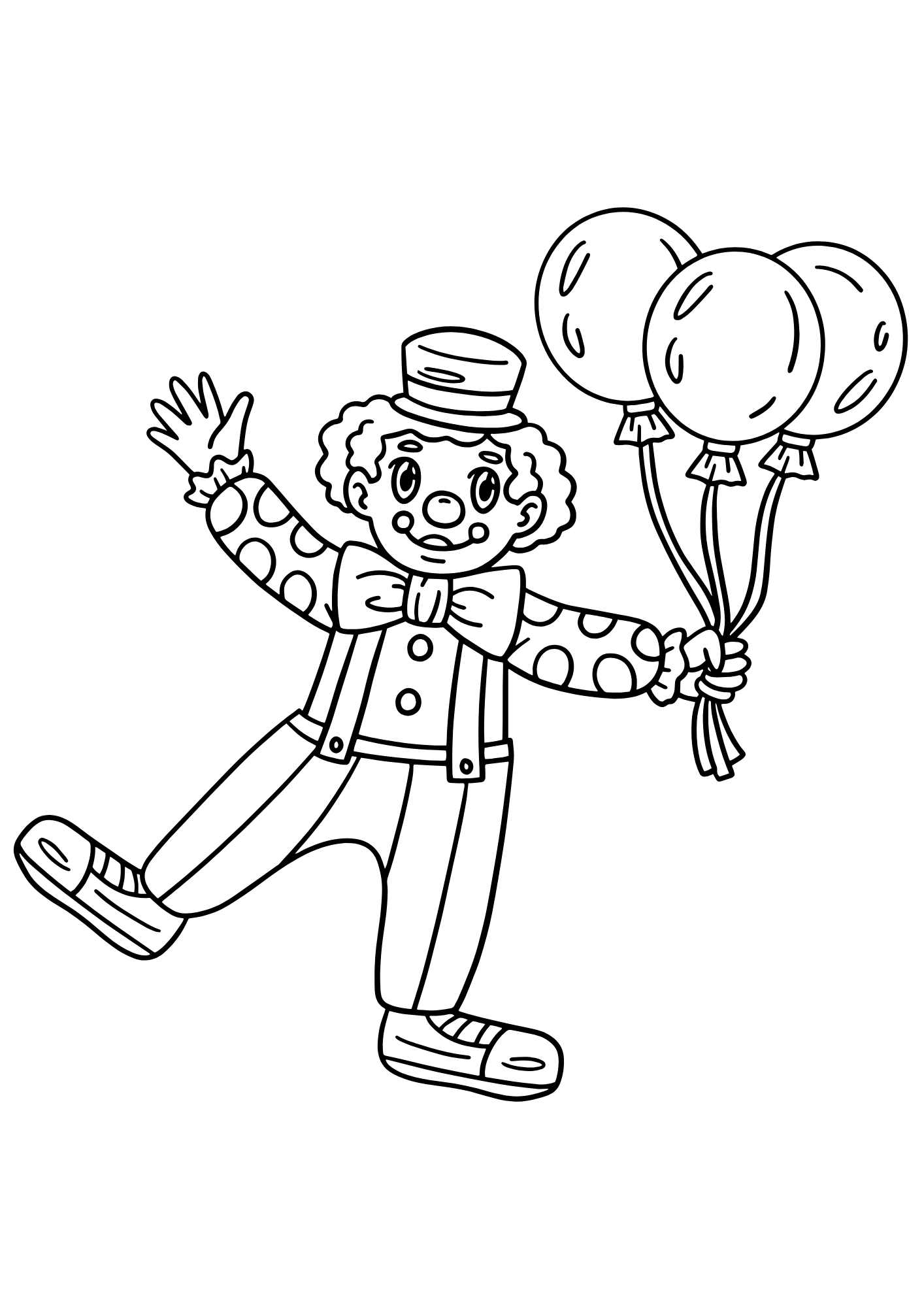 palhaço engraçado para colorir